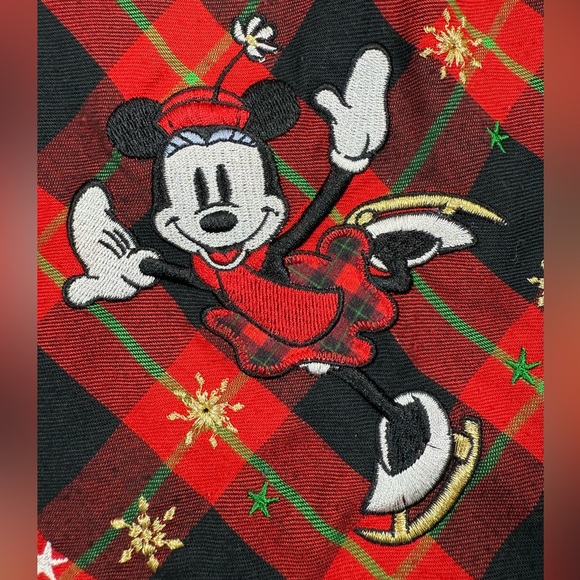 DISNEY STORE Girls Minnie Mouse Ice Skating Plaid Winter Nightgown 5/6 Cozy Warm - Picture 4 of 15